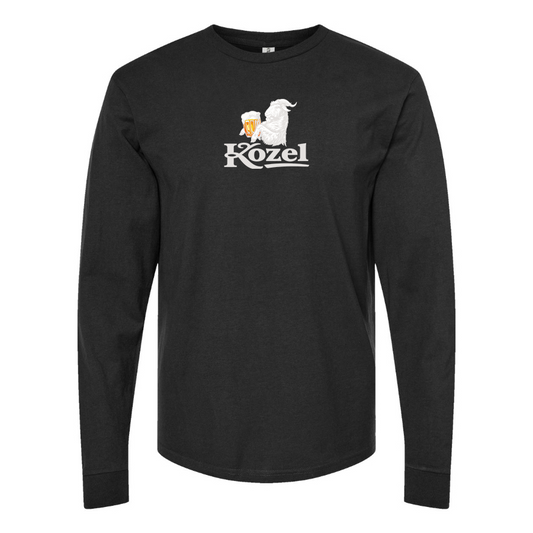 Men's Velkopopovicky Kozel Logo Cotton Long Sleeve T-Shirt
