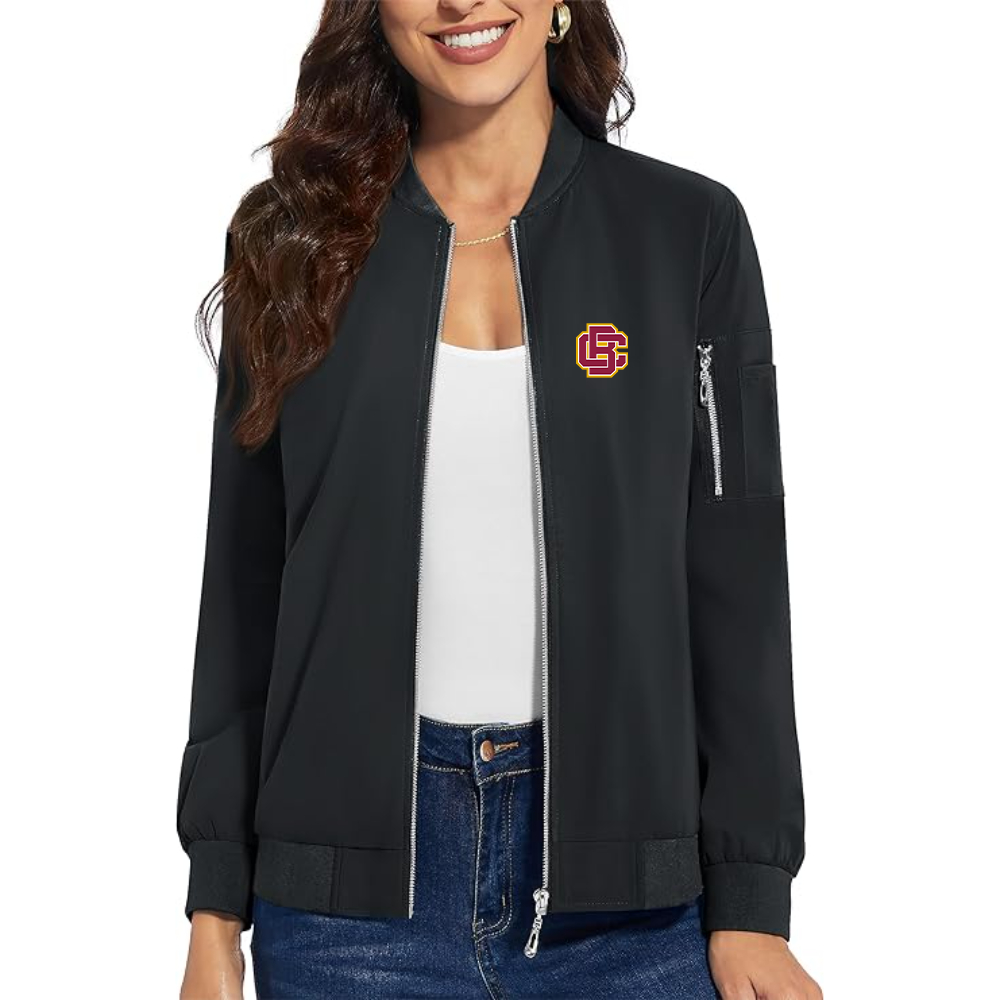 Women's  Bethune Cookman Wildcats Premium Bomber Jacket with Polished Detailing and Functional Sleeve Pocket Modern Luxury Outerwear