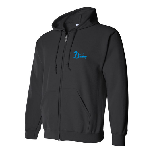 Men's Blue Bunny  Logo Zipper Hoodie