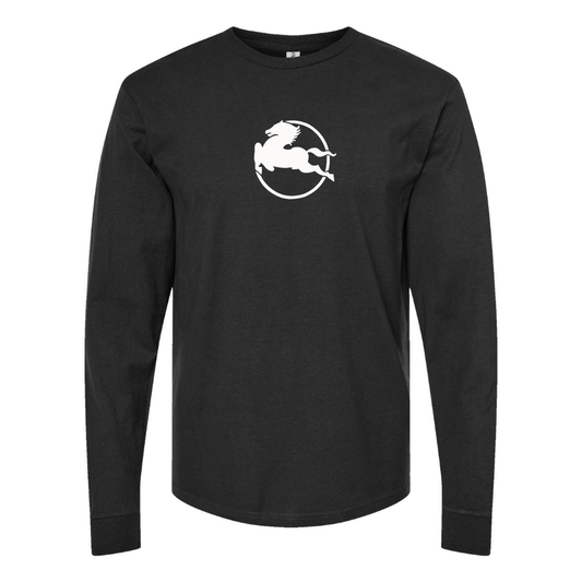 Men's Pegaso Logo Cotton Long Sleeve T-Shirt