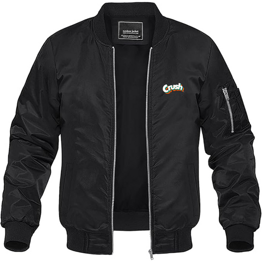 Men's Crush Logo Lightweight Bomber Jacket Windbreaker Softshell Varsity Jacket Coat