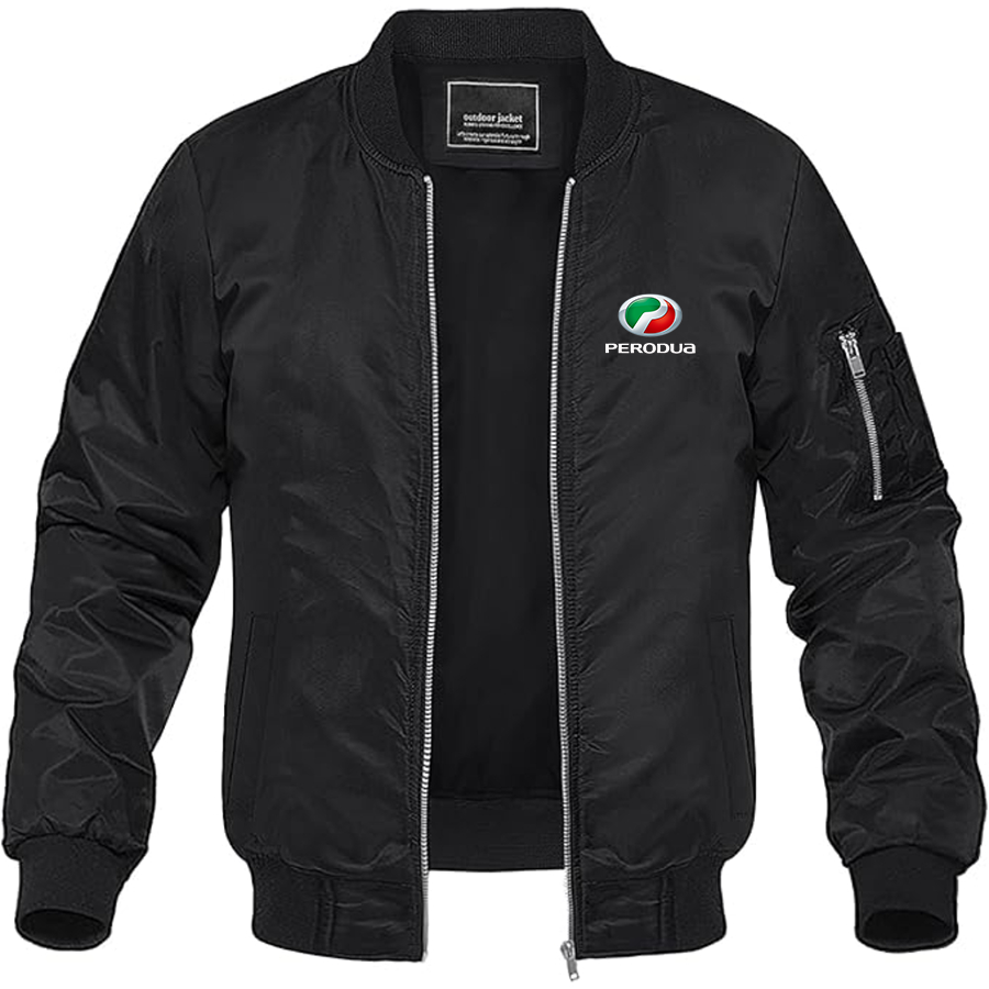 Men's Perodua Logo Lightweight Bomber Jacket Windbreaker Softshell Varsity Jacket Coat