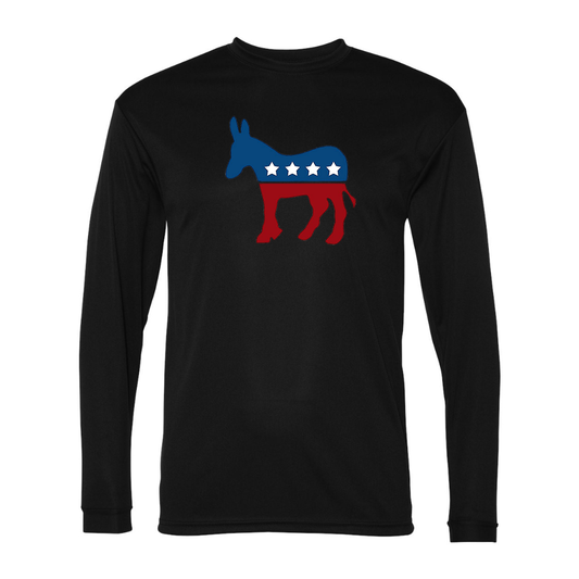 Men's Democrat Election Symbol Performance Long Sleeve T-Shirt