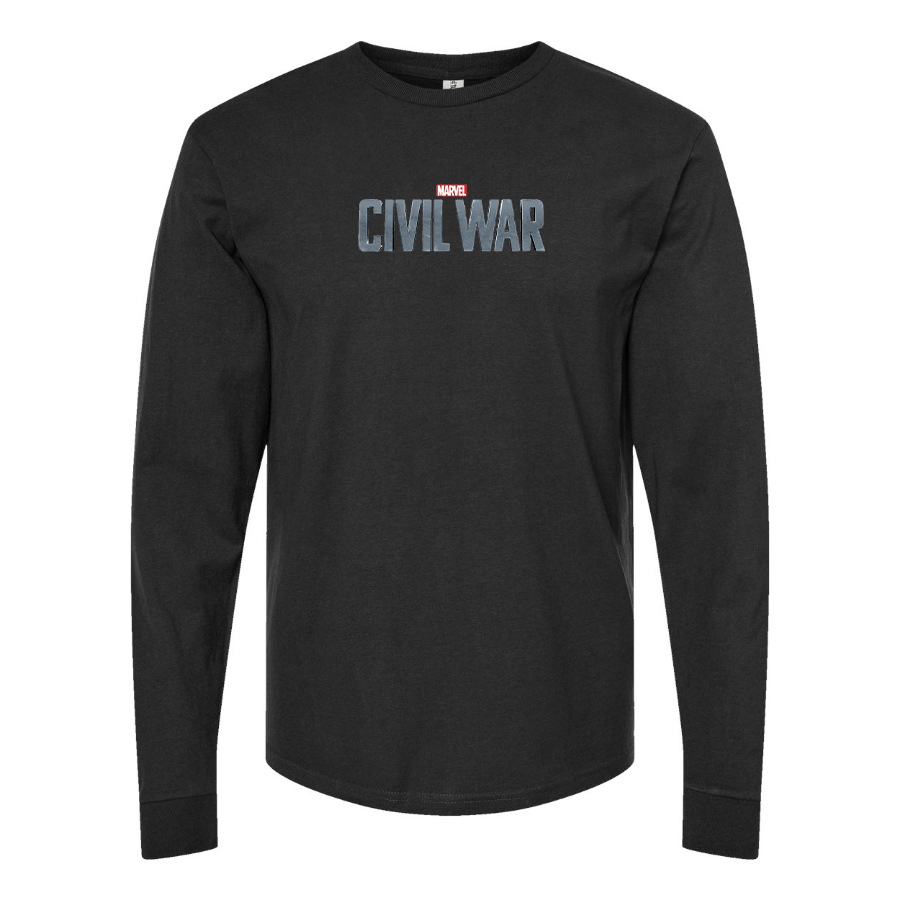 Men's Marvel Civil War  Logo Cotton Long Sleeve T-Shirt