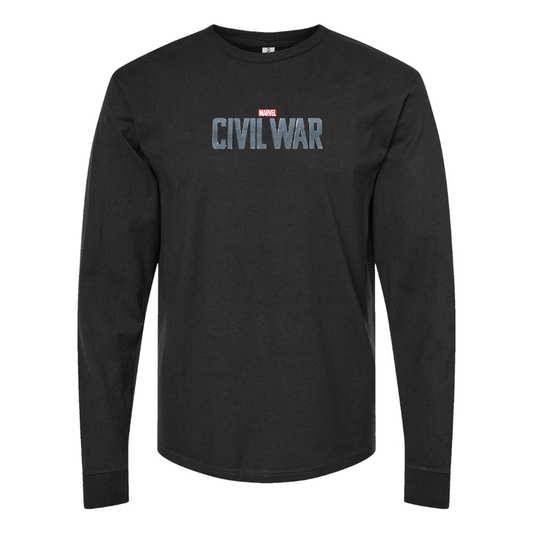 Men's Marvel Civil War  Logo Cotton Long Sleeve T-Shirt