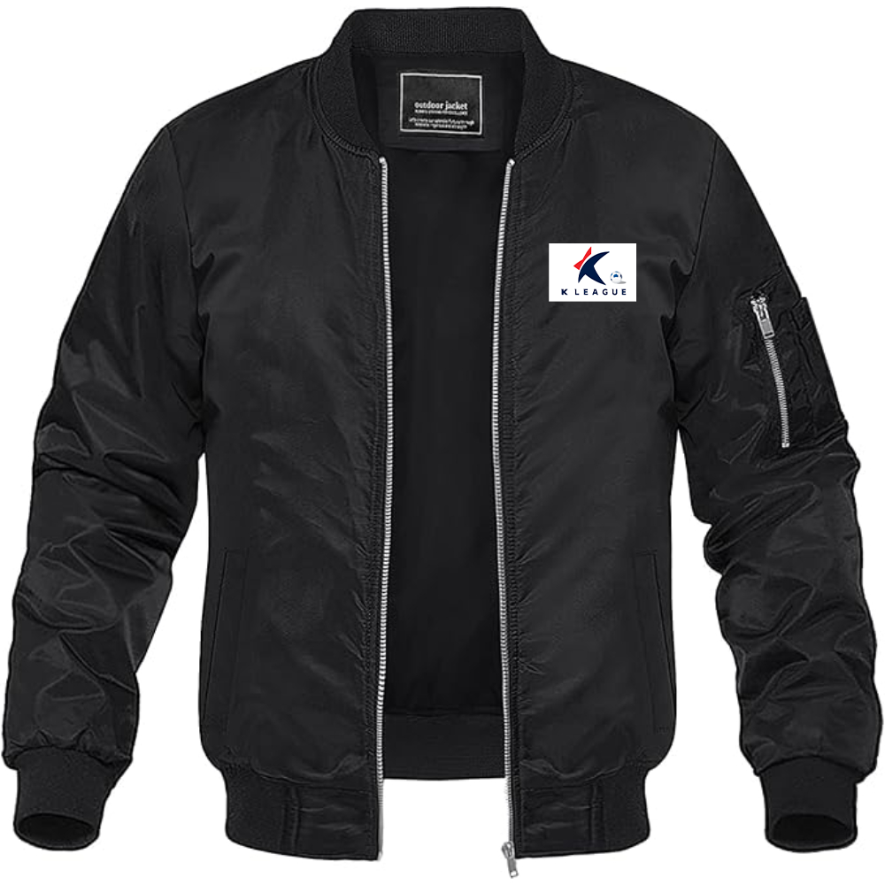 Men's  K League  Logo Lightweight Bomber Jacket Windbreaker Softshell Varsity Jacket Coat