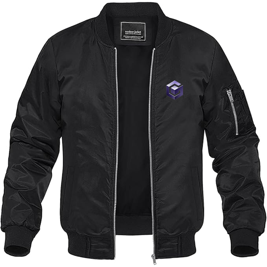 Men's Nintendo GameCube Logo Lightweight Bomber Jacket Windbreaker Softshell Varsity Jacket Coat