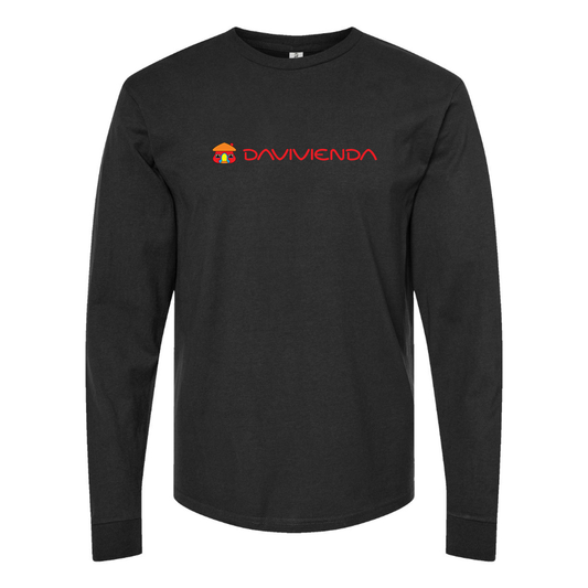 Men's Davivienda Logo Cotton Long Sleeve T-Shirt