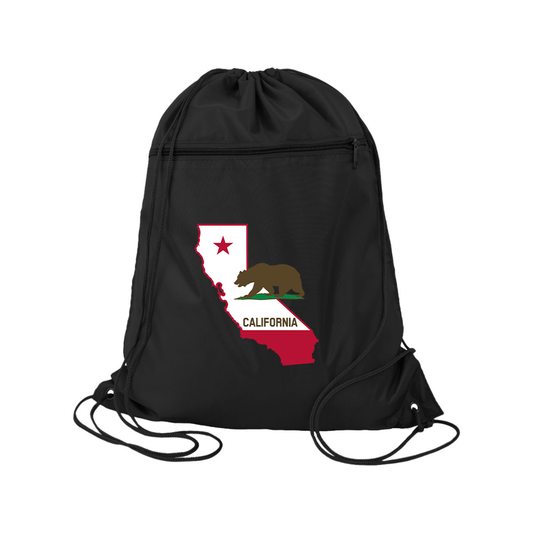 California Bear Map  Q-Tees - Polyester Cinchpack