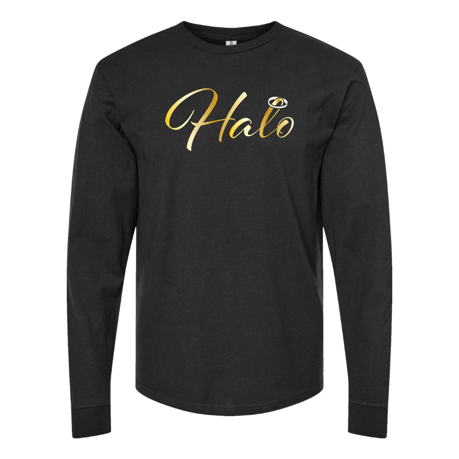 Men's Halo Logo Cotton Long Sleeve T-Shirt