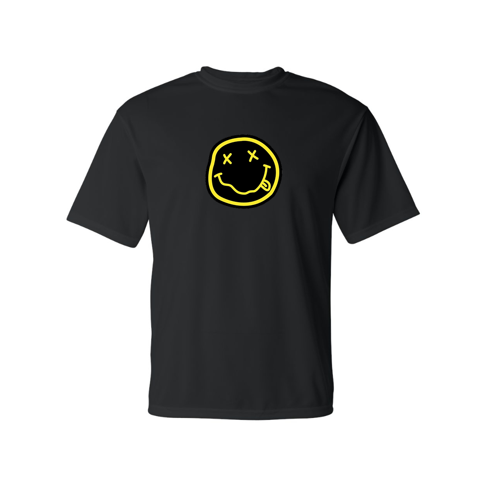 Men's Nirvana Yellow and Black Face Performance T-Shirt