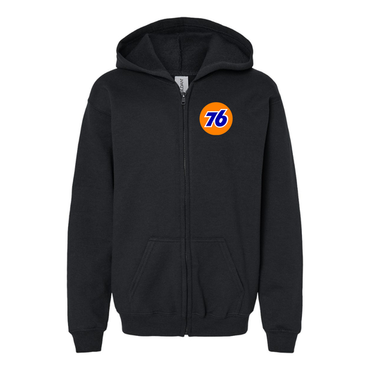 Gildan Heavy Blend Youth 76 Gas Station Full Zip Hooded Sweatshirt