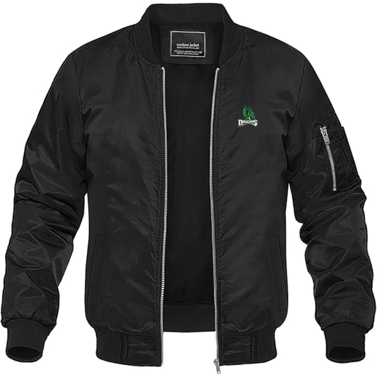 Men's Dayton Dragons Logo Lightweight Bomber Jacket Windbreaker Softshell Varsity Jacket Coat