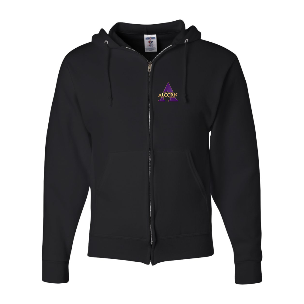 Men's Alcorn State Braves JERZEES NuBlend Full-Zip Hooded Sweatshirt