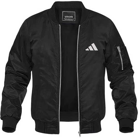Men's Adidas Logo Lightweight Bomber Jacket Windbreaker Softshell Varsity Jacket Coat