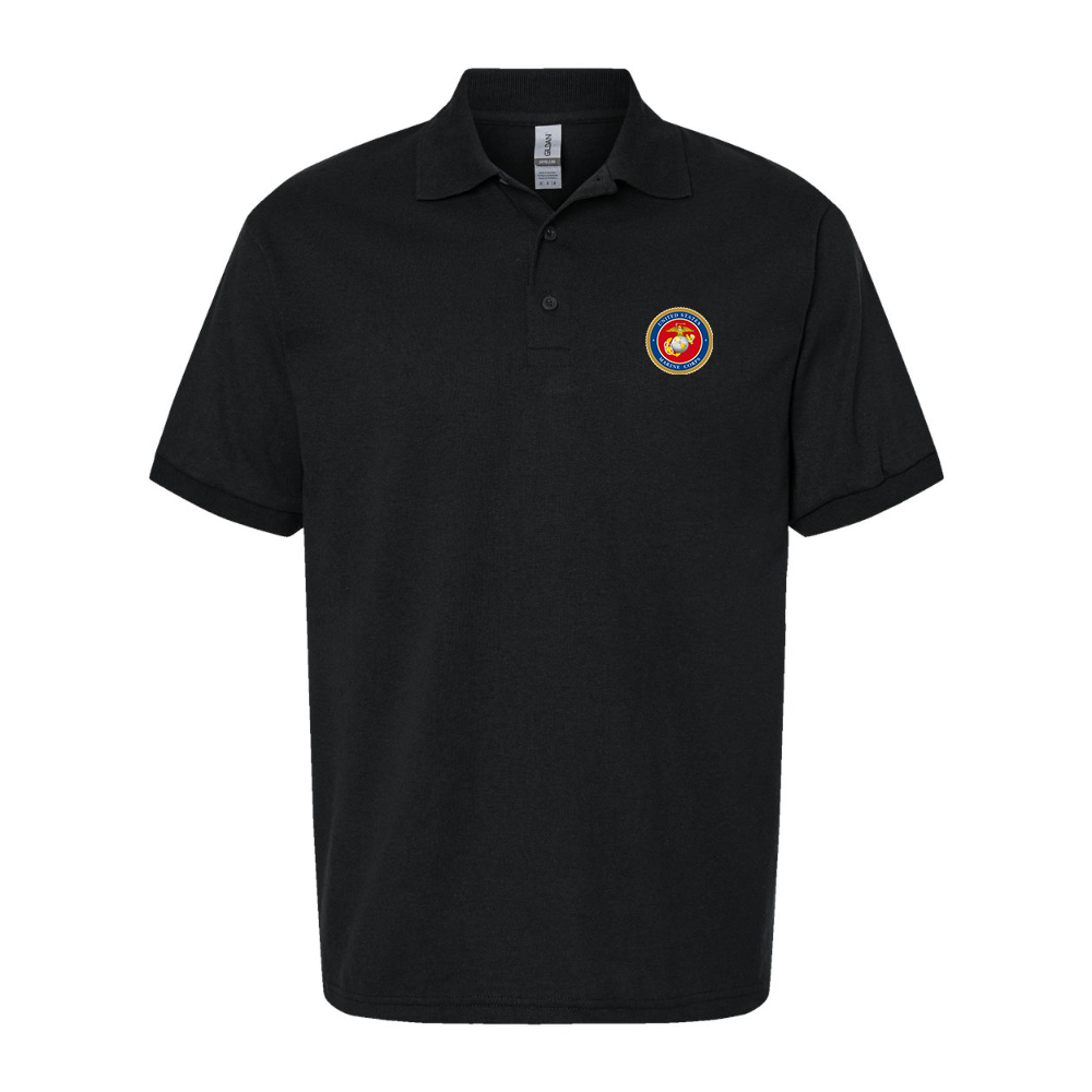 Men's  USMC Emblem Dry Blend Jersey Polo