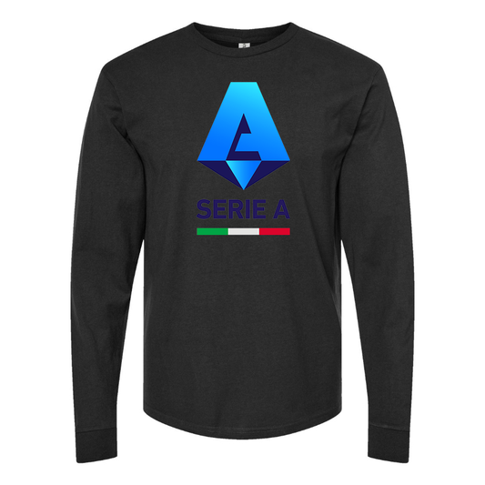 Men's Italian Serie A Logo Cotton Long Sleeve T-Shirt