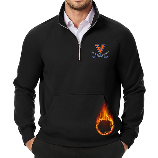 Men's (Design Here) JMIERR Quarter Zip Pullover Heavy Sweatshirts Warm Fleece Sweatshirt Polo Shirt with Pockets