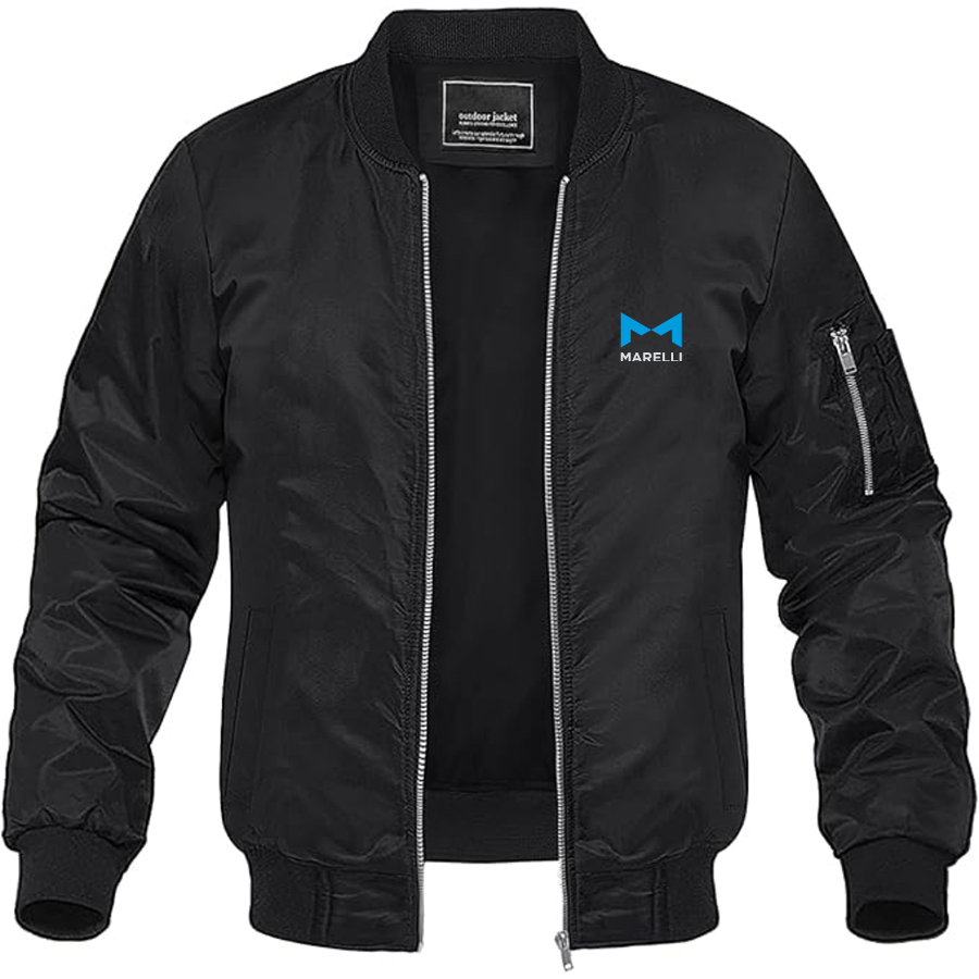 Men's Magneti-Marelli Logo Lightweight Bomber Jacket Windbreaker Softshell Varsity Jacket Coat
