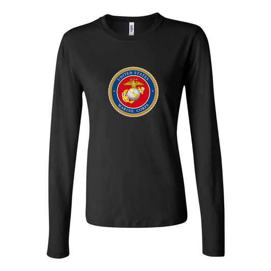 BELLA CANVAS Women’s USMC Emblem Jersey Long Sleeve Tee