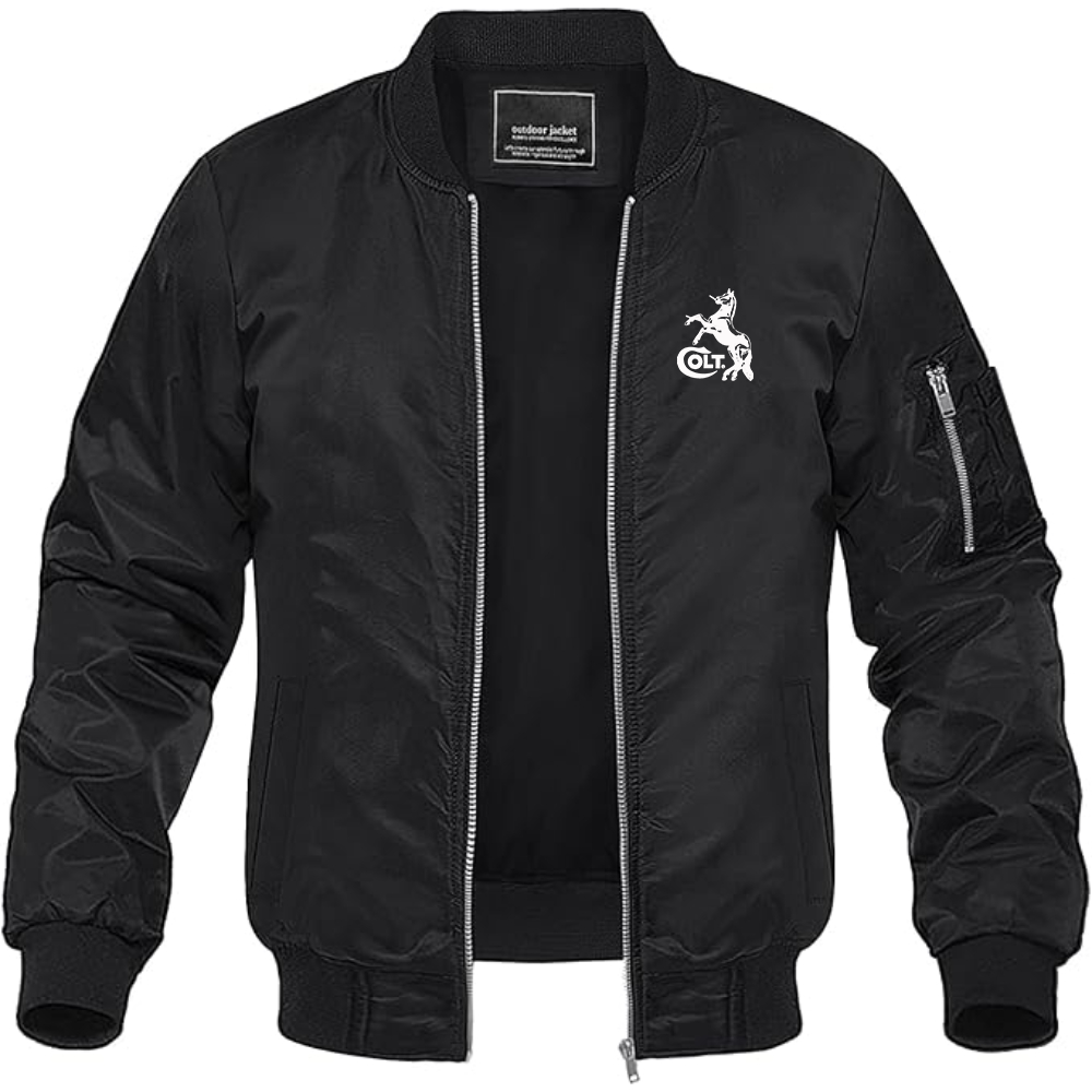 Men's Colt Horse Lightweight Bomber Jacket Windbreaker Softshell Varsity Jacket Coat