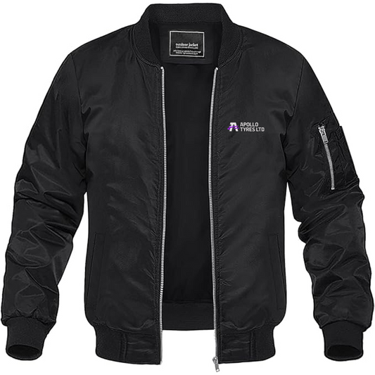 Men's Apollo Tyres Logo Lightweight Bomber Jacket Windbreaker Softshell Varsity Jacket Coat