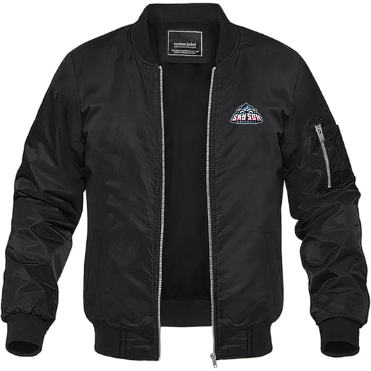 Men's Colorado Springs Sky Sox  Logo Lightweight Bomber Jacket Windbreaker Softshell Varsity Jacket Coat