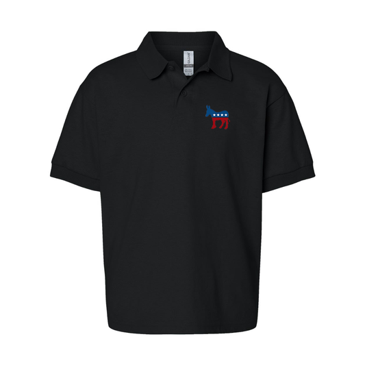 Youth Democrat Election Symbol Gildan Dry Blend Jersey Polo