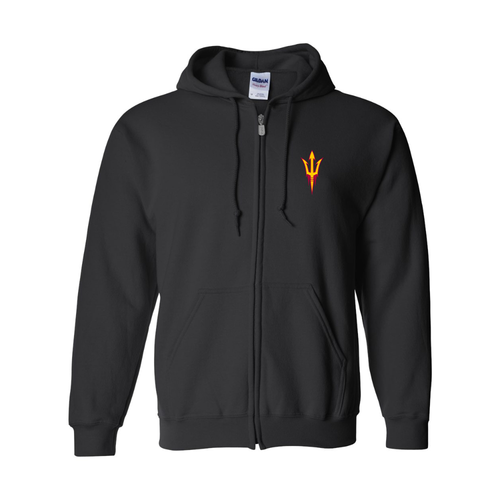 Men's  Arizona State Sun Devils Gildan  Heavy Blend Full Zip Hooded Sweatshirt