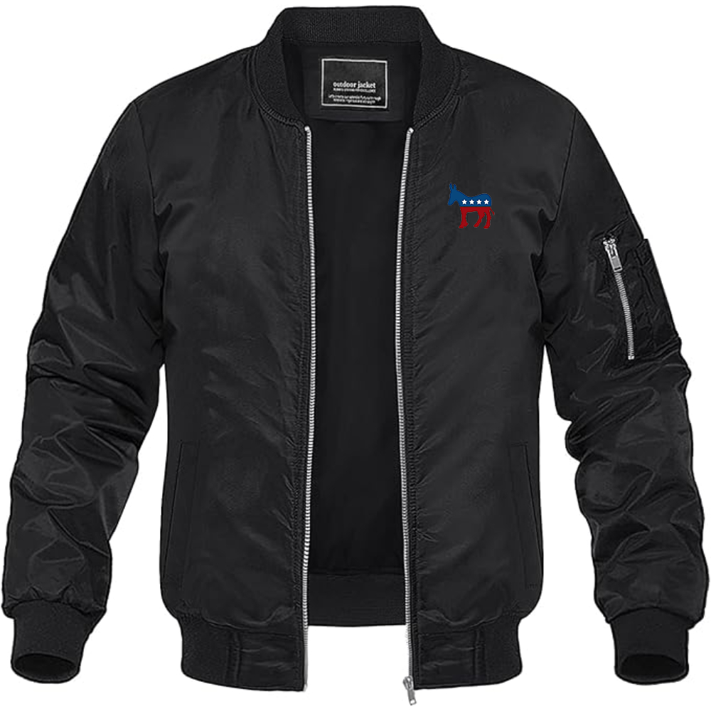 Men's Democrat Election Symbol Lightweight Bomber Jacket Windbreaker Softshell Varsity Jacket Coat