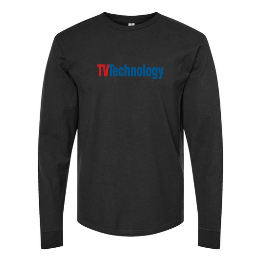 Men's TV Technology Logo Cotton Long Sleeve T-Shirt