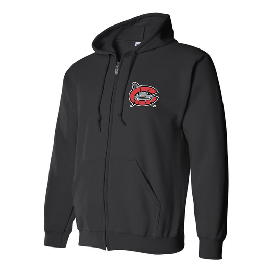 Men's Carolina Mudcats Logo Zipper Hoodie