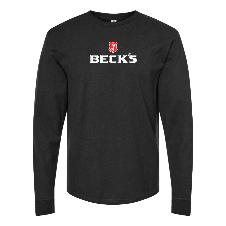 Men's Becks Logo Cotton Long Sleeve T-Shirt