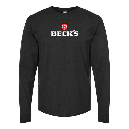 Men's Becks Logo Cotton Long Sleeve T-Shirt