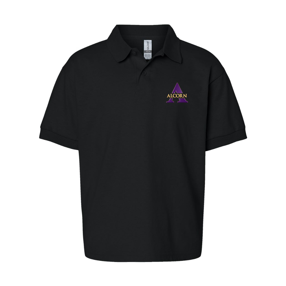 Youth Alcorn State Bravess  Gildan Dry Blend Jersey Polo
