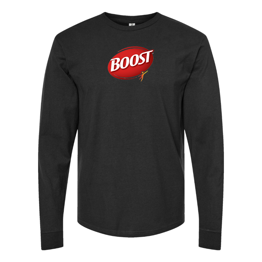 Men's Boost Logo Cotton Long Sleeve T-Shirt