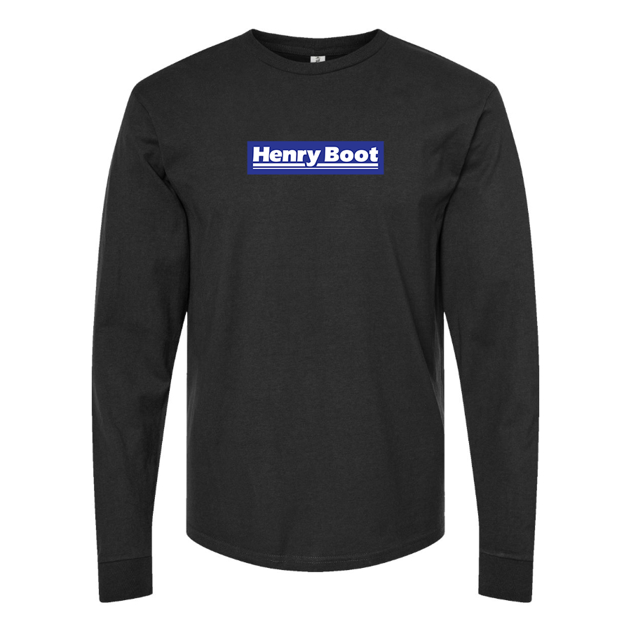 Men's Henry Boot Logo Cotton Long Sleeve T-Shirt