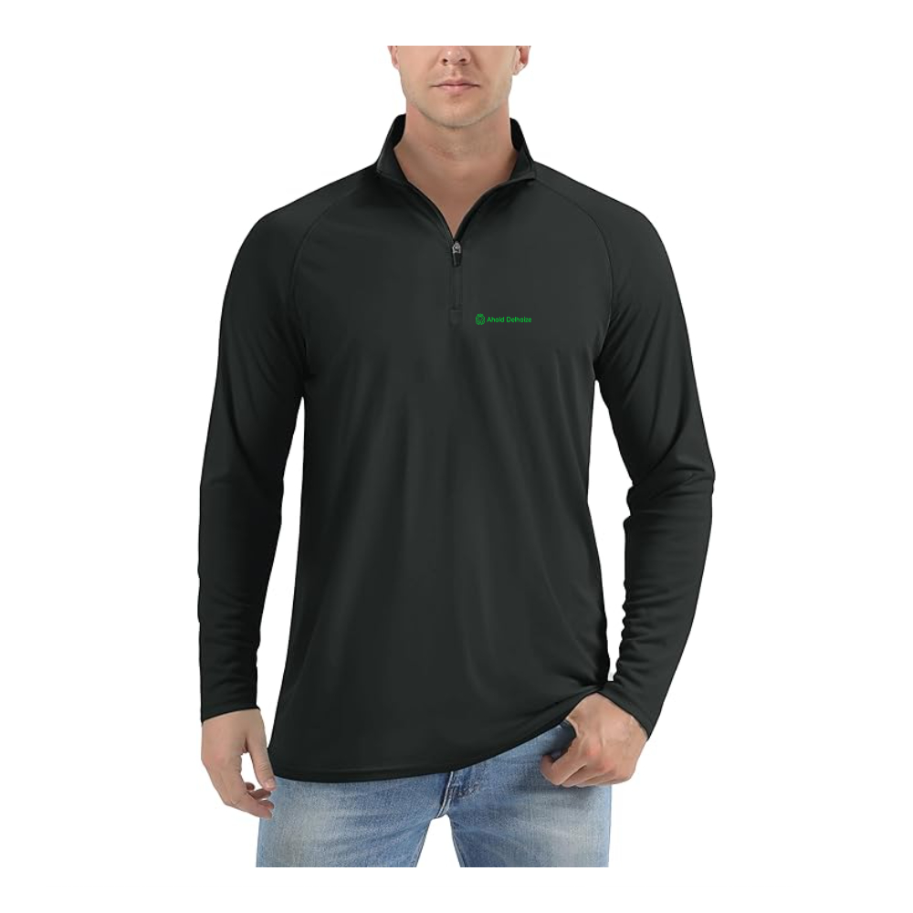 Men's  Ahold Delhaize Vertical Logo Lightweight Quarter-Zip Athletic Shirt Long Sleeve Performance Wear