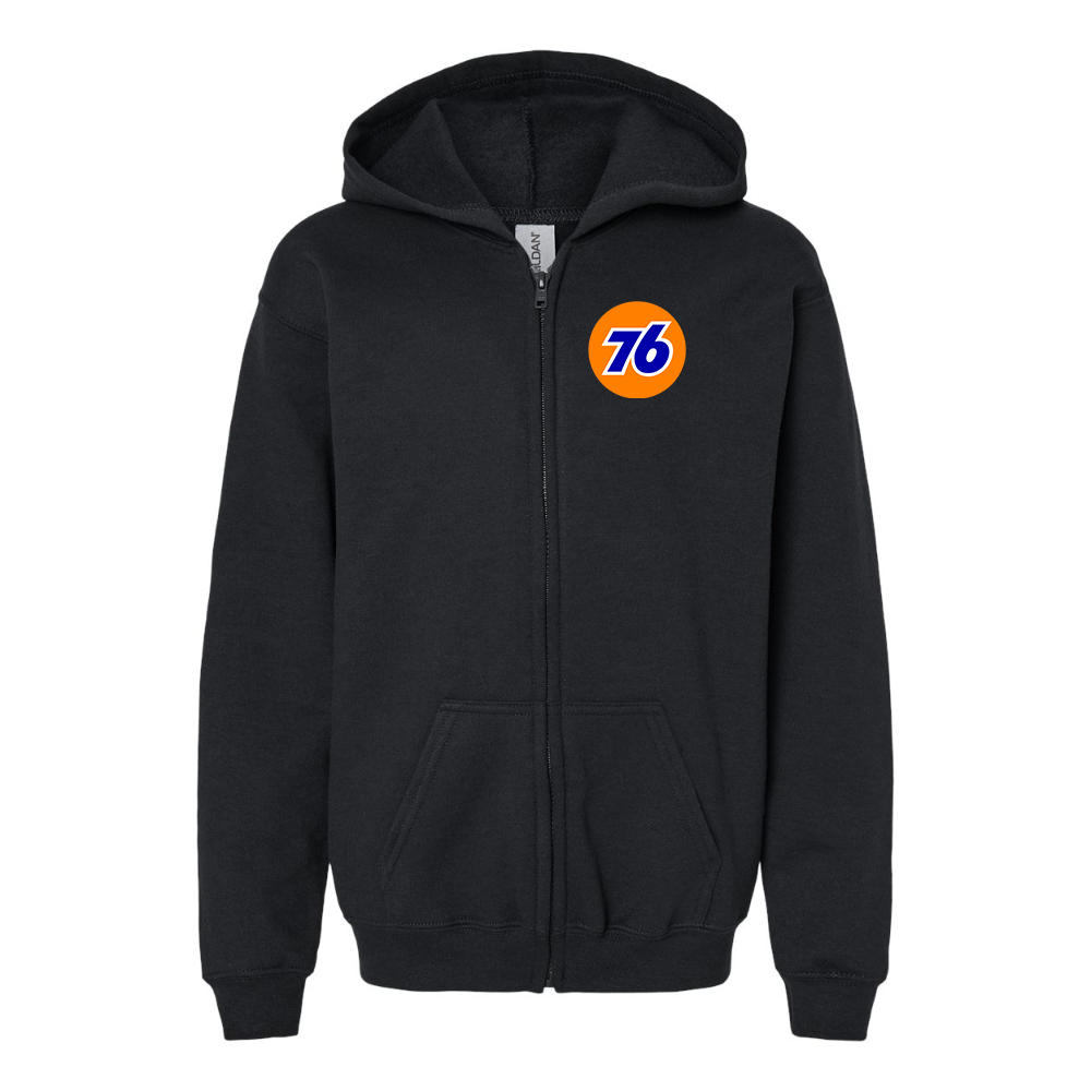 Gildan Heavy Blend Youth 76 Gas Station Full Zip Hooded Sweatshirt