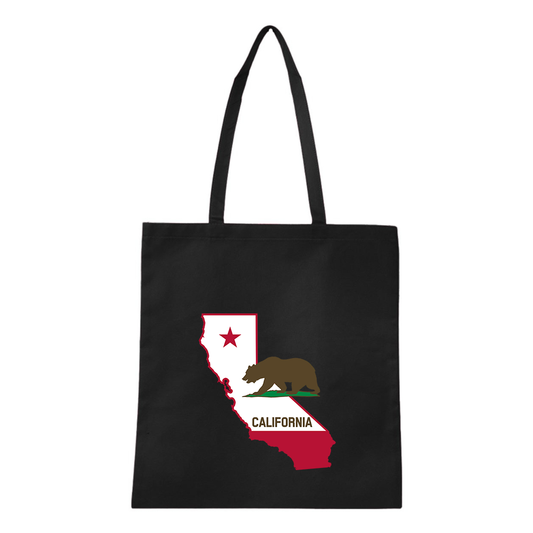 California Bear Map Q-Tees Non-Woven  Tote