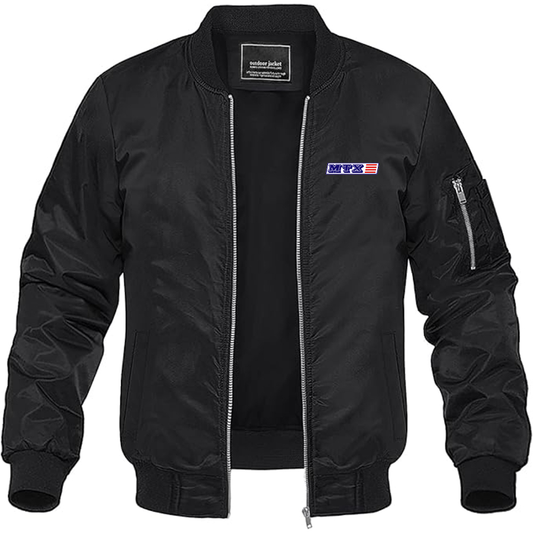 Men's  MTX  Logo Lightweight Bomber Jacket Windbreaker Softshell Varsity Jacket Coat