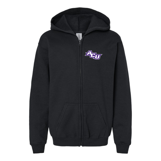Gildan Heavy Blend Youth Abilene Christian Wildcats   Full Zip Hooded Sweatshirt