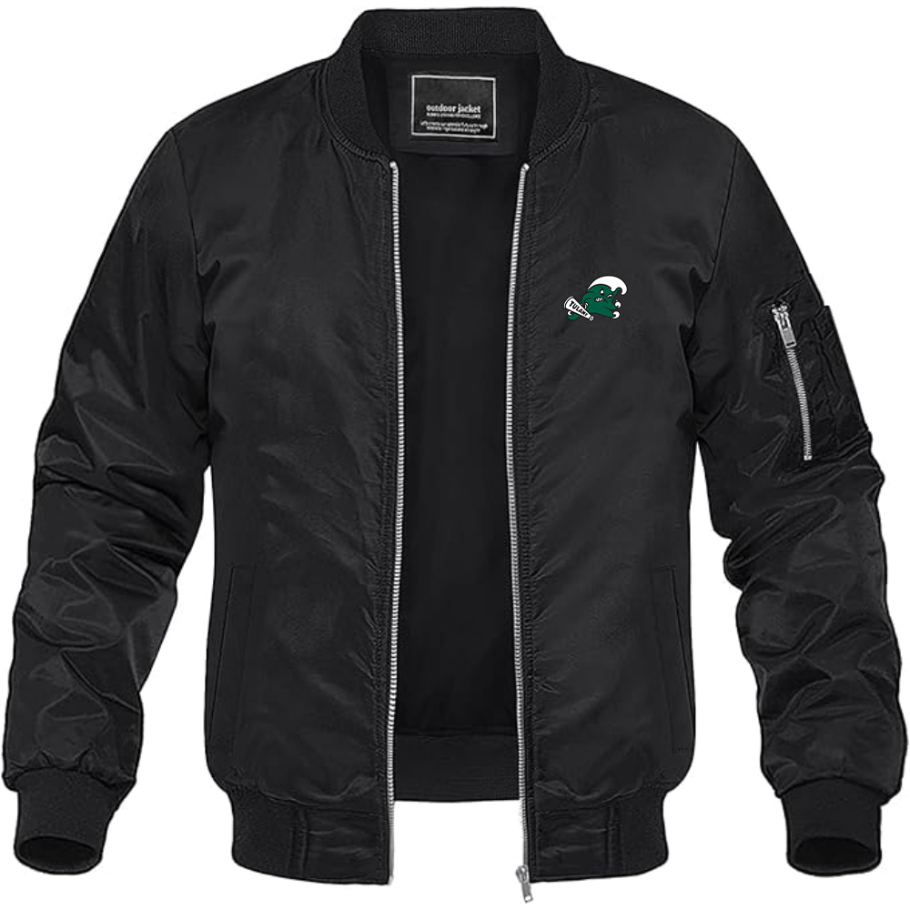 Men's Tulane Green Wave Logo Lightweight Bomber Jacket Windbreaker Softshell Varsity Jacket Coat