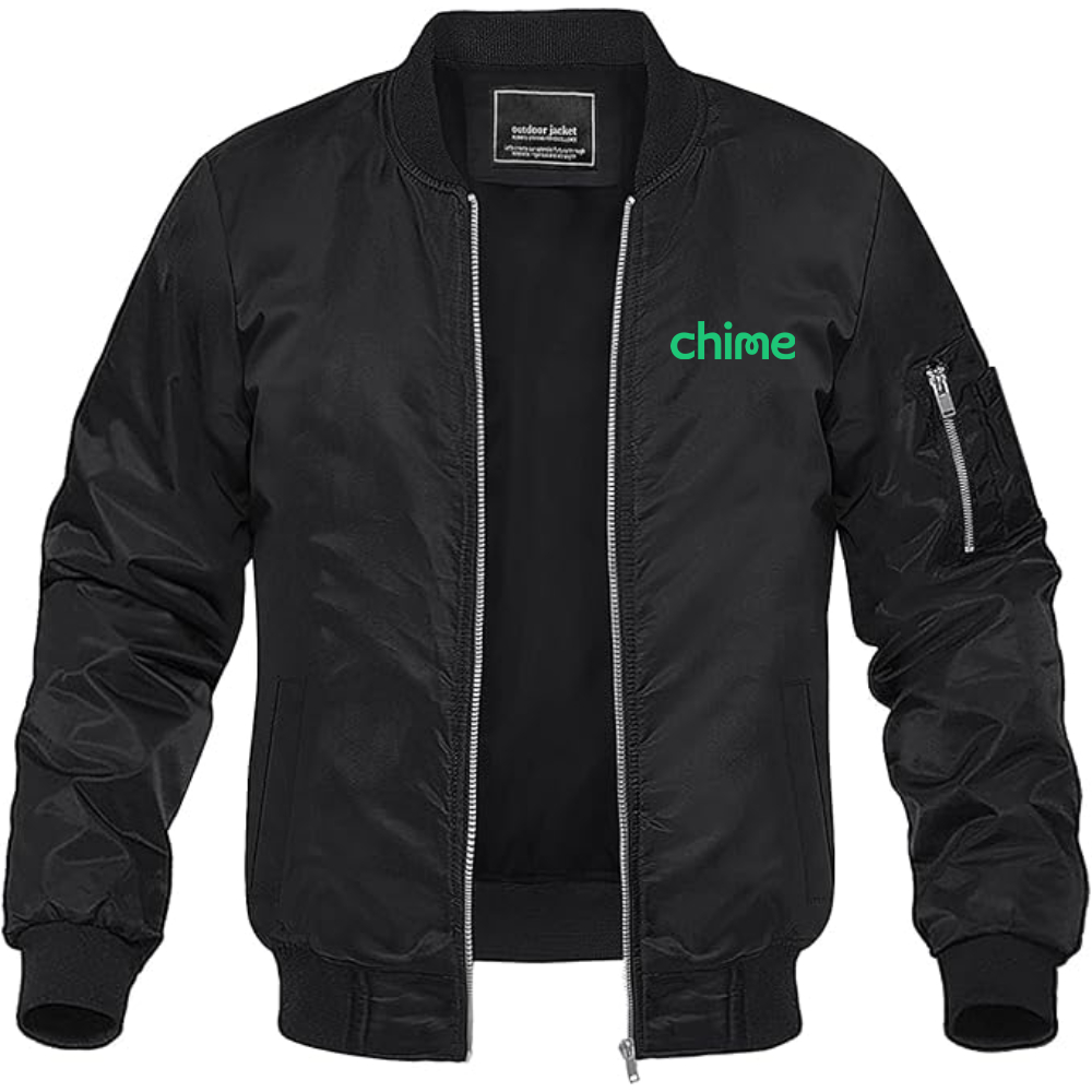 Men's Chime Logo Lightweight Bomber Jacket Windbreaker Softshell Varsity Jacket Coat