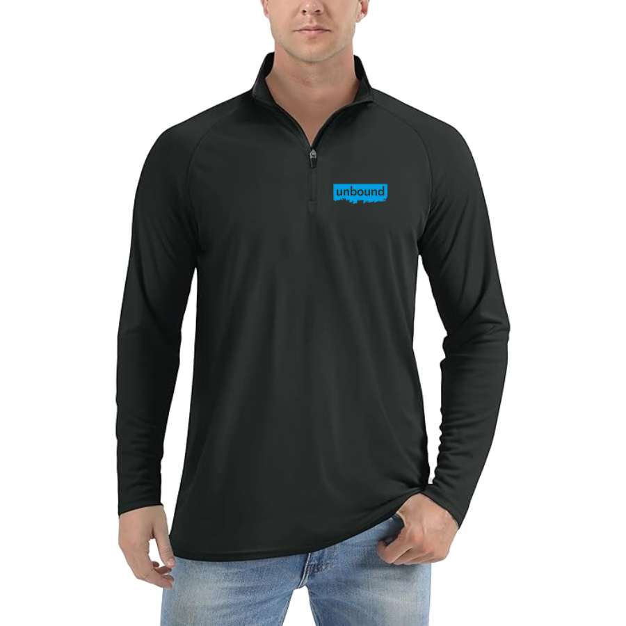 Men's Unbound Live Logo  Lightweight Quarter-Zip Athletic Shirt Long Sleeve Performance Wear