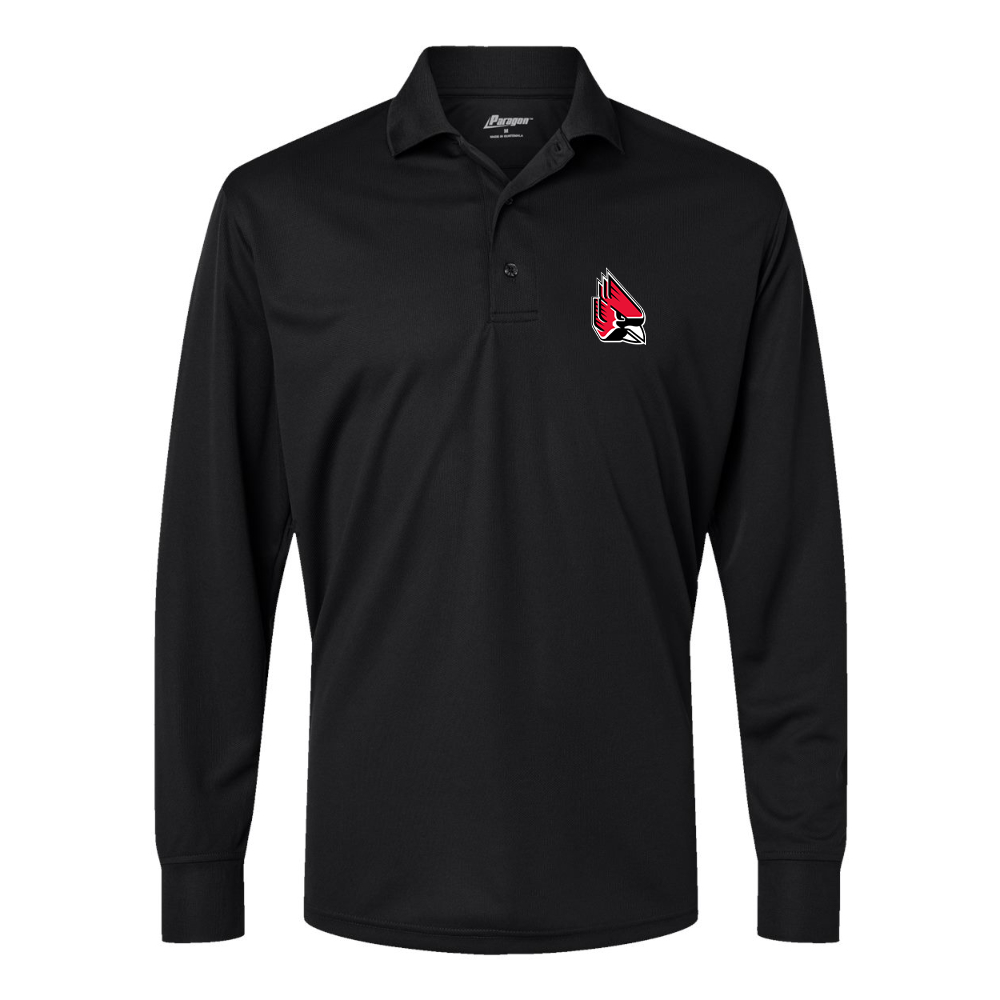 Men's Ball State Cardinals   Paragon Prescott Long Sleeve Polo