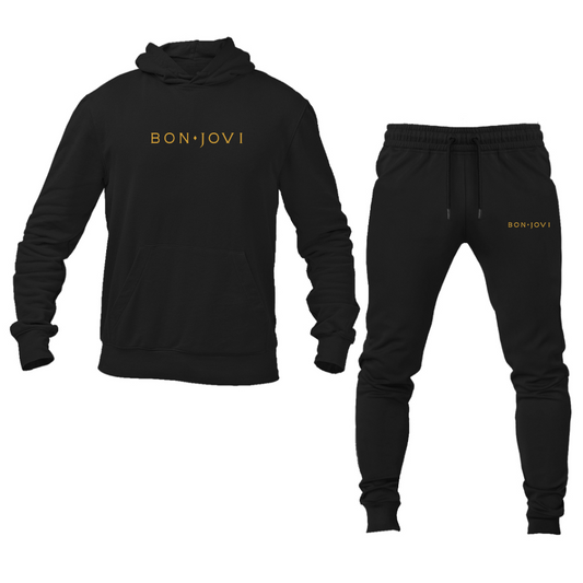 Men's Bon Jovi Logo Hoodie Joggers Set