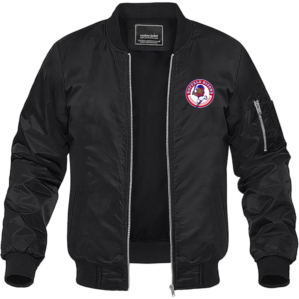 Men's Buffalo Bisons Logo Lightweight Bomber Jacket Windbreaker Softshell Varsity Jacket Coat