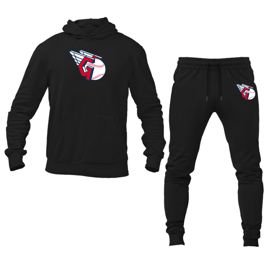 Men's Cleveland Guardians  Logo Hoodie Joggers Set
