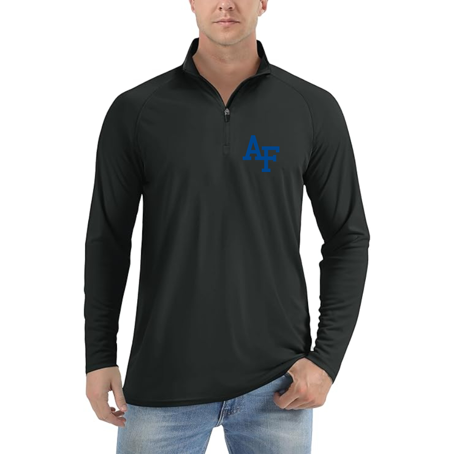 Men's Air Force Falcons  Lightweight Quarter-Zip Athletic Shirt Long Sleeve Performance Wear